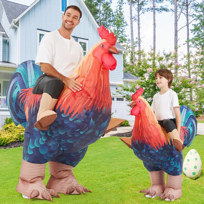 Cluck Rider Inflatable Rooster Costume