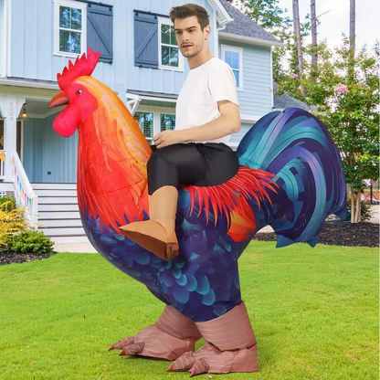 Cluck Rider Inflatable Rooster Costume