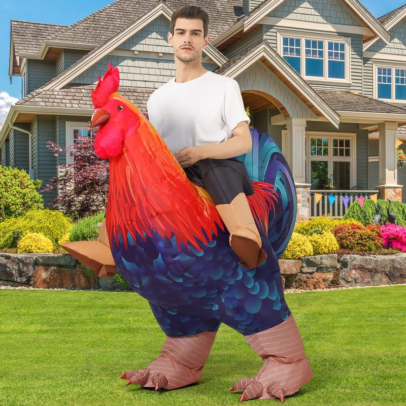 Cluck Rider Inflatable Rooster Costume