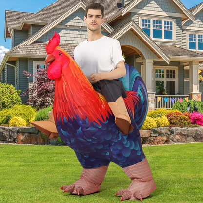 Cluck Rider Inflatable Rooster Costume