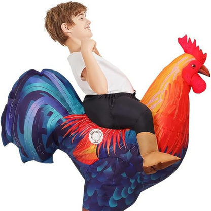 Cluck Rider Inflatable Rooster Costume